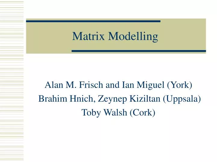 matrix modelling