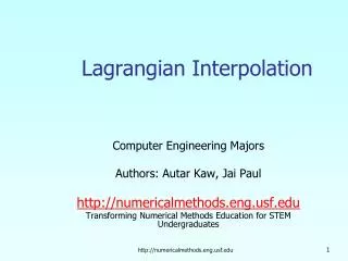 Lagrangian Interpolation