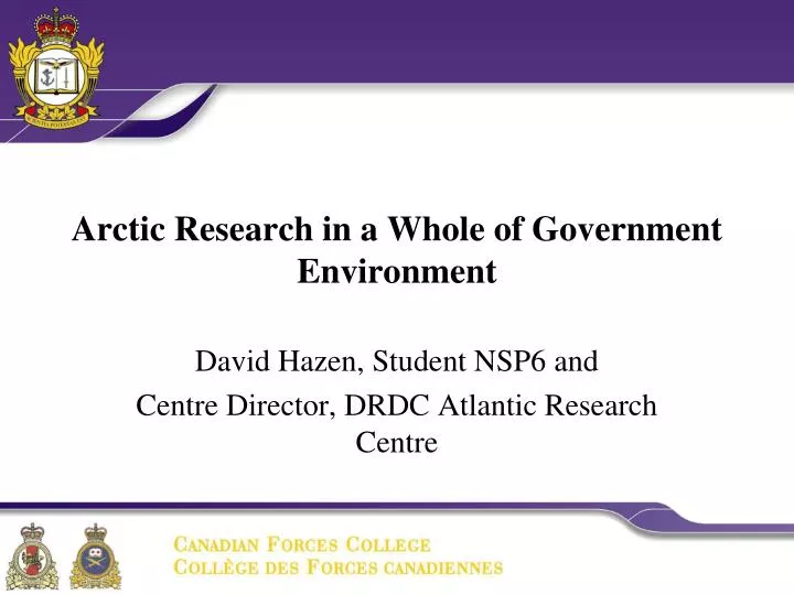 arctic research in a whole of government environment