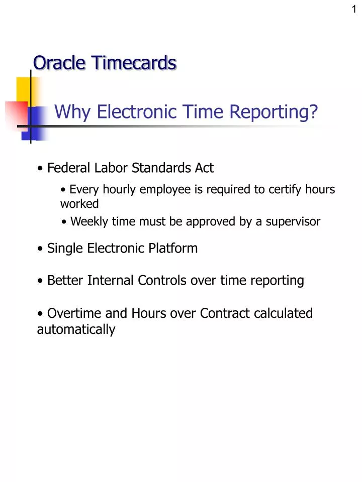 why electronic time reporting