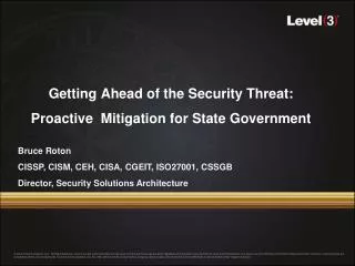 Getting Ahead of the Security Threat: Proactive Mitigation for State Government