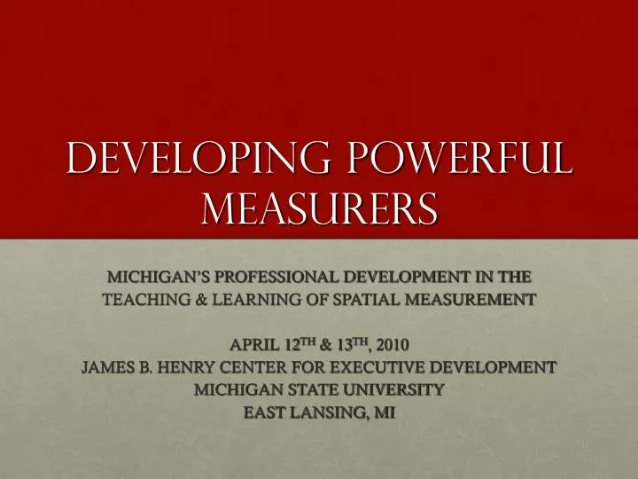 developing powerful measurers