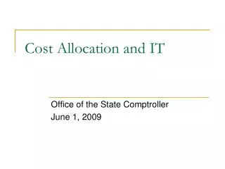 Cost Allocation and IT