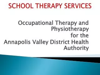 SCHOOL THERAPY SERVICES
