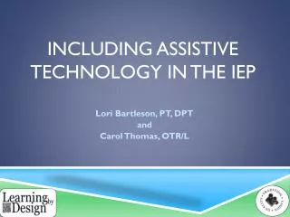 Including assistive technology in the IEP