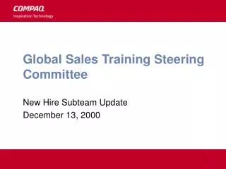 Global Sales Training Steering Committee