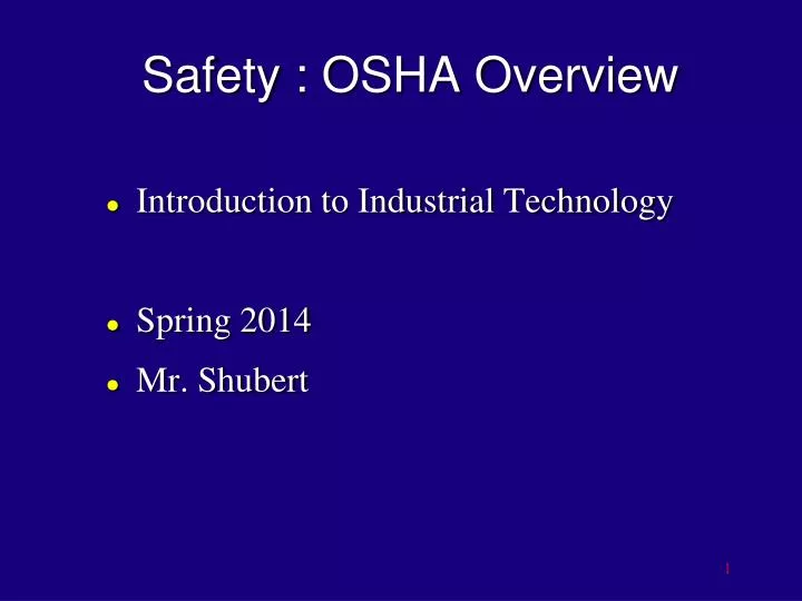 safety osha overview