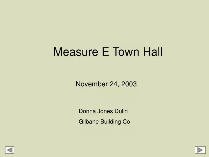 measure e town hall