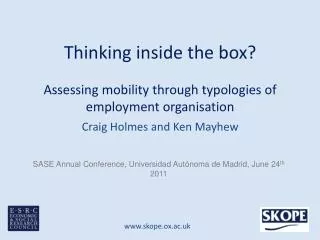 Thinking inside the box? Assessing mobility through typologies of employment organisation