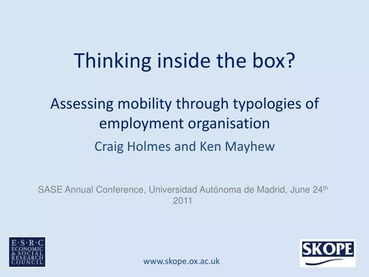 thinking inside the box assessing mobility through typologies of employment organisation