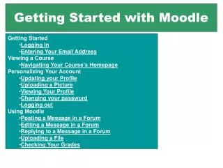 Getting Started with Moodle