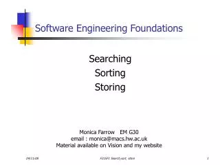 Software Engineering Foundations