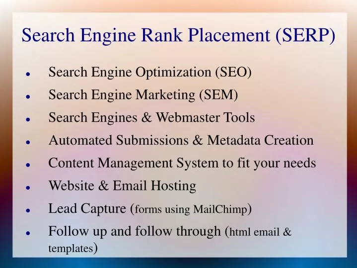 search engine rank placement serp