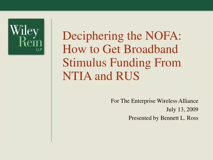 deciphering the nofa how to get broadband stimulus funding from ntia and rus