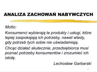 analiza zachowa nabywczych