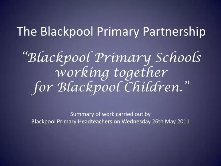 the blackpool primary partnership