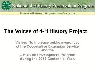 The Voices of 4-H History Project