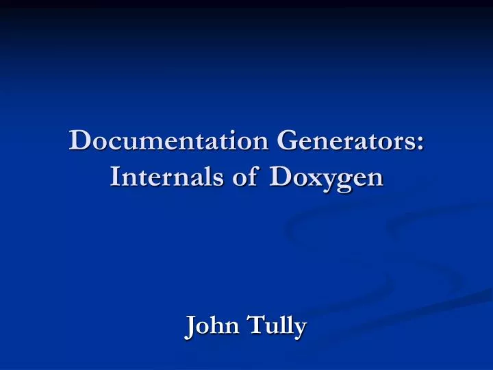 documentation generators internals of doxygen