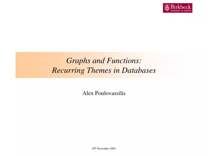 graphs and functions recurring themes in databases
