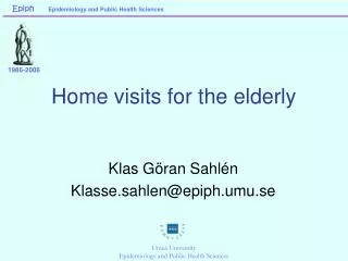 Home visits for the elderly