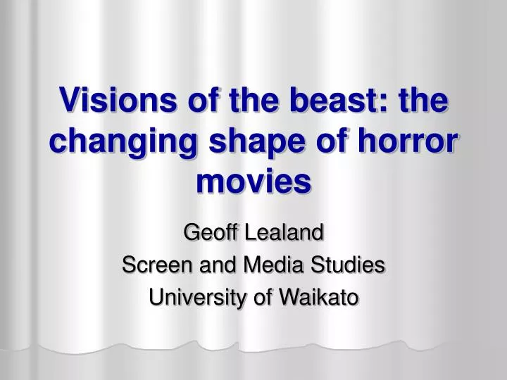 visions of the beast the changing shape of horror movies