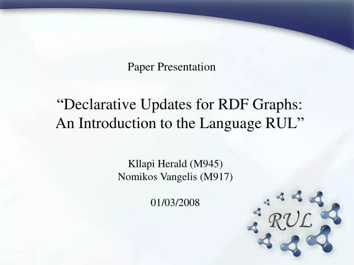 declarative updates for rdf graphs a n introduction t o the language rul