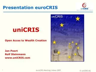 Presentation euroCRIS