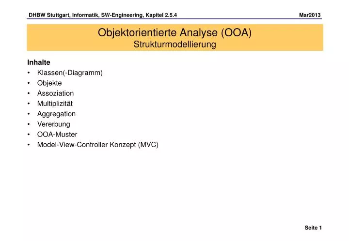 objektorientierte analyse ooa strukturmodellierung