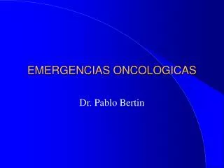 emergencias oncologicas