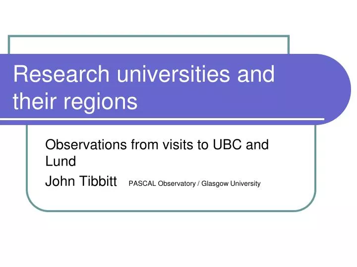 research universities and their regions