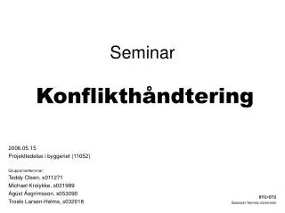 seminar konflikth ndtering