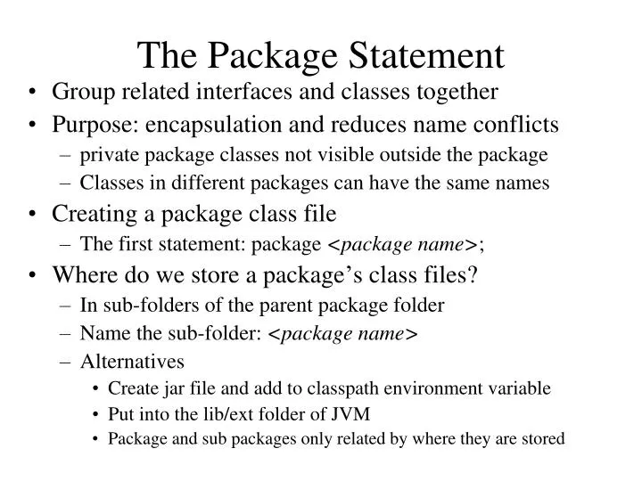 the package statement
