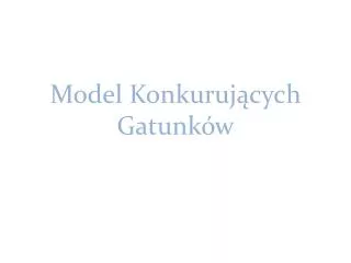 model konkuruj cych gatunk w