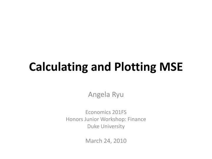 calculating and plotting mse