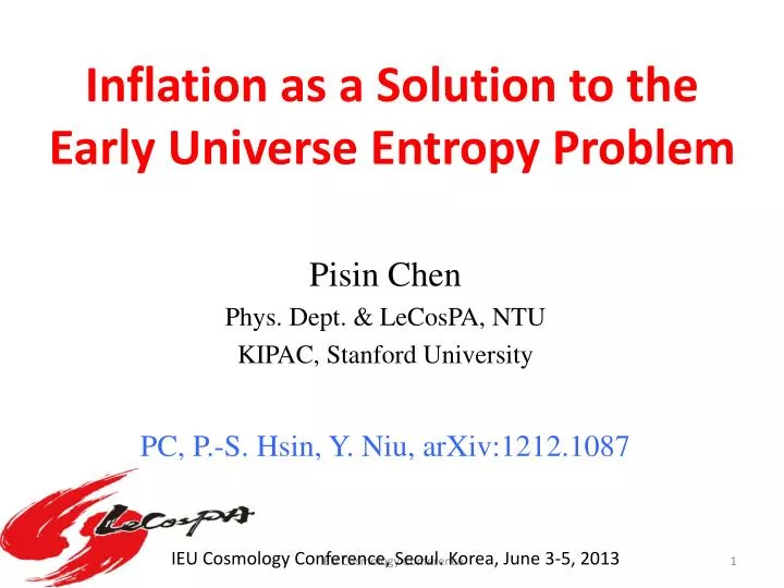 inflation as a solution to the early universe entropy problem