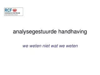analysegestuurde handhaving
