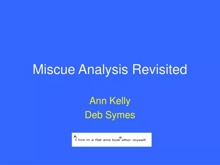 miscue analysis revisited