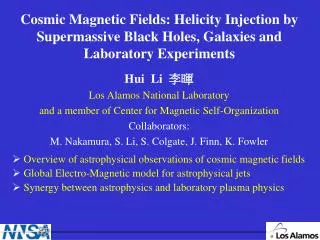 Hui Li 李暉 Los Alamos National Laboratory and a member of Center for Magnetic Self-Organization