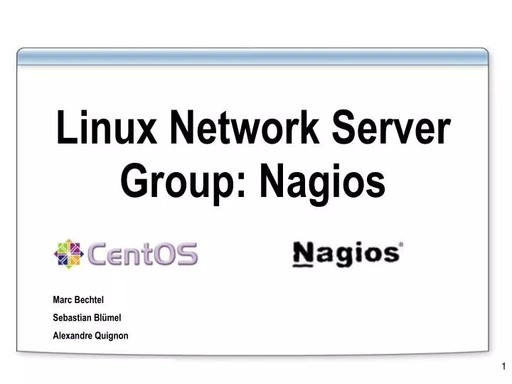 linux network server group nagios