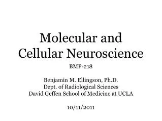 Molecular and Cellular Neuroscience