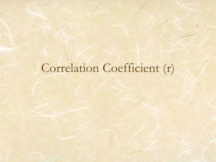 correlation coefficient r