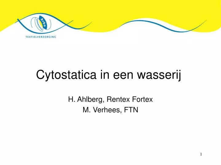 cytostatica in een wasserij