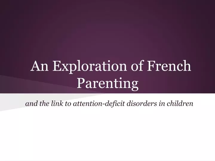 an exploration of french parenting