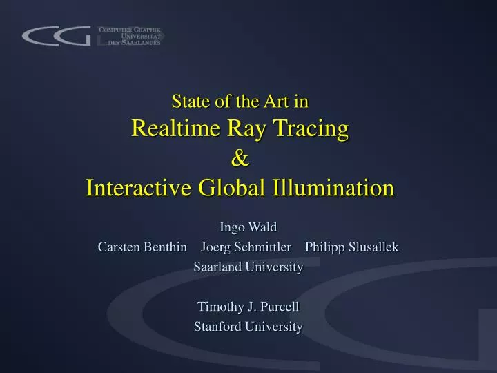 state of the art in realtime ray tracing interactive global illumination