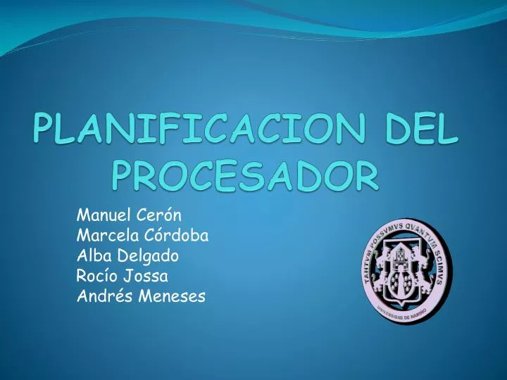 planificacion del procesador