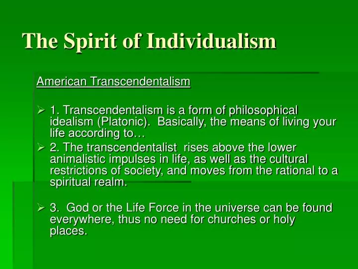 the spirit of individualism