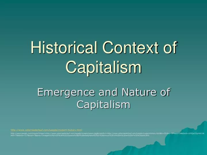 historical context of capitalism