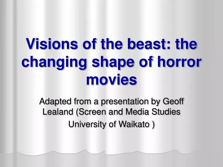 visions of the beast the changing shape of horror movies