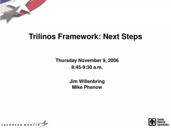trilinos framework next steps