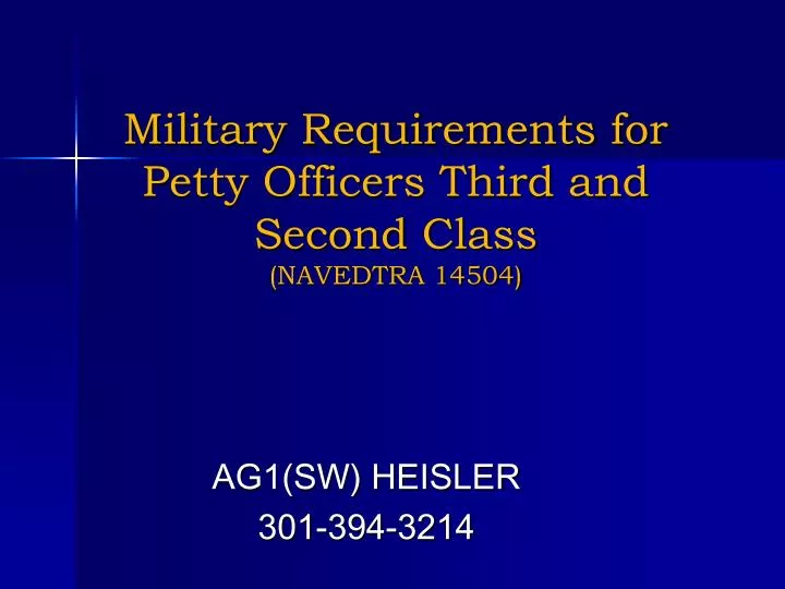 military requirements for petty officers third and second class navedtra 14504